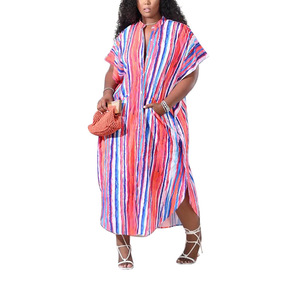 Summer Women's <strong>Clothing</strong> Beach Smocks Button Casual Vacation Coats Long Gowns Plus Size Dresses - Product Image 6