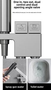 Douchette de bidet portative en laiton pour salle de bain, pulvérisateur de toilette Shattaf, pulvérisateur de toilette pour hygiène féminine, robinet triangulaire tout en cuivre, pulvérisateur de toilette manuel - Product Image 2