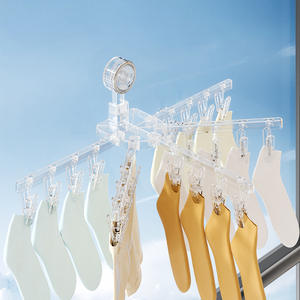 Séchoir à vêtements mural multifonctionnel en forme de X avec ventouses et pinces multiples pour rangement sur balcon - Product Image 5