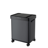 Poubelle intelligente à double glissière 50L, rotative et réglable, en acier inoxydable, grande poubelle pour maison moderne