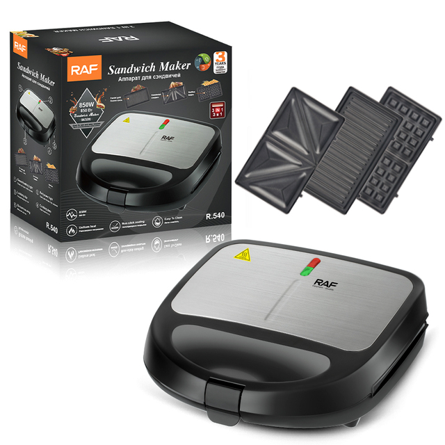 Multifunction Non-stick Sandwich Maker Panini Grill Press Breakfast 3 in 1 Toaster Waffle Maker