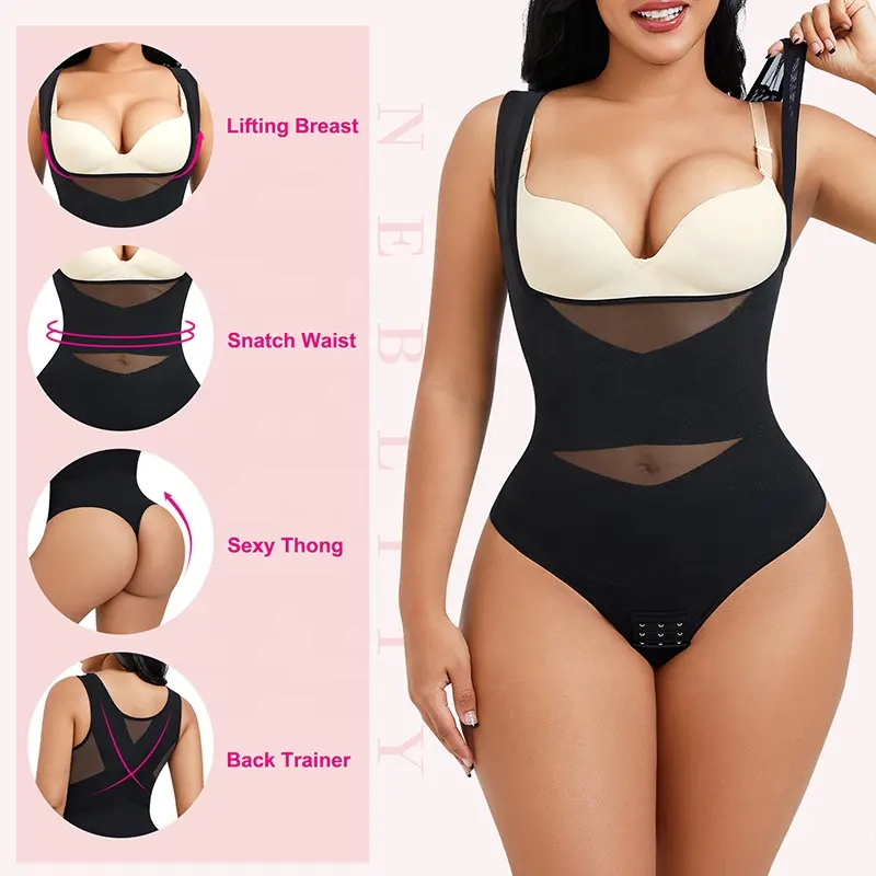 Push Up Brust Double Cross Sculpting Slim Body Shaper Bodysuit Tanga Shape wear für Frauen Fajas Colombia nas Shaper