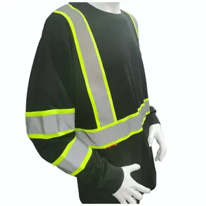 Ansi Clase 3 Camisa de alta visibilidad Ropa DE TRABAJO Fluorescente Manga larga Seguridad reflectante Camisa de alta visibilidad