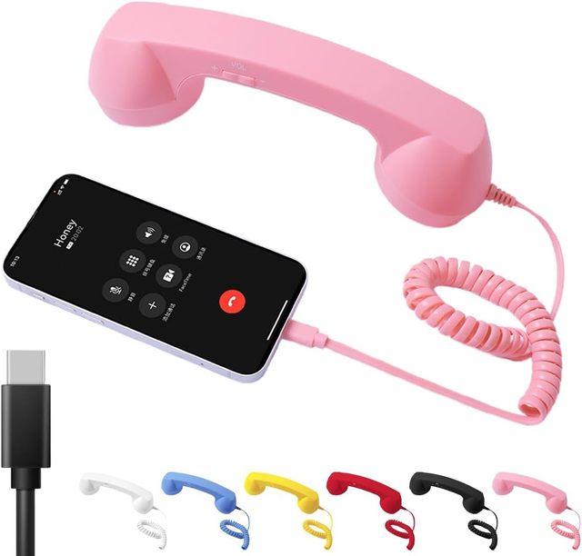 Retro Wired Handset Earphone with Microphone Vintage Telephone Receiver Universal Mobile Phone Accessory