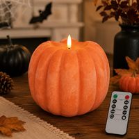 Lampe de nuit LED sans flamme en forme de citrouille, blanc chaud, télécommandée, pour la maison, décoration d'automne, Thanksgiving, Halloween, récolte
