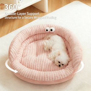 2026 Bestseller Einfaches Leinen-Cartoon-Hundebett, Tragbar, Waschbar, Baumwollgefüllt, Luxuriöses Hundesofa, Haustierzubehör für Alle Jahreszeiten - Product Image 5