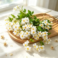 Fleurs artificielles de camomille haut de gamme transfrontalières, marguerite à 30 têtes, chrysanthème imprimé en 3D, style pastoral, en tissu de soie décoratif
