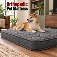 Orthopädische Hundematratze mit grauem gestepptem, pflegeleichtem Bezug für Tierprodukt-Importeure, Einzelhändler und Marken.