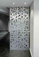 Paravent pliant en tissu blanc avec panneaux revêtus Homedeco, écran de séparation pour l'extérieur, design Art Déco, cadre en aluminium, décoration