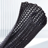 Manchons de protection pour câbles en maille tissée de nylon noir ignifuge Millet, très résistants à la traction, organisateur de câbles extensible, tendance du moment
