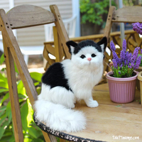 Accessoires pour chat persan simulé en fourrure de lapin faits à la main, produits pour chat noir de cinéma et télévision, décoration en peluche animale mignonne pour la maison et l'intérieur