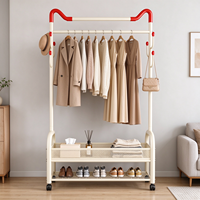 Séchoir à linge sur pied en acier carbone, double niveau, robuste, amovible et mobile - Design moderne, écologique et peu encombrant