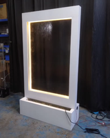 Mur d'eau numérique LED en acier inoxydable 100x180cm, écran cascade intérieur étanche avec éclairage pour toile de fond de mariage et événements