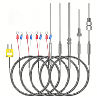Sensor de Temperatura RTD Pt100, Termopar Industrial Tipo K con Aislamiento Mineral, Sonda Industrial de Acero Inoxidable 1200°C