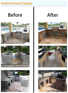 Armário de cozinha ao ar livre com moldura de alumínio Whole Stone Gás Grill & despensa para churrasco - Product Image 4