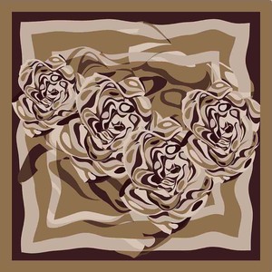 70x70cm Fashion Abstract Rose Print Polyester Satin <b>Square</b> <b>Scarf</b> Modern Floral Neck <b>Scarf</b> for Women Spring Autumn Skin-Friendly - Product Image 4