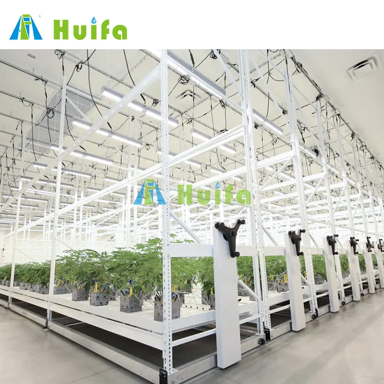 Estante móvil Vertical de múltiples capas para cultivo en interiores, sistema con bandeja de comida de Abs, 4x8 pies