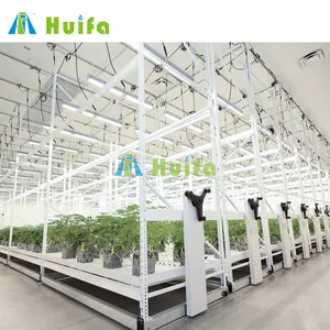4x8ft Indoor Farming Mobile Vertical Multi-layer Rolling Grow Rack Systems With Abs Food Tray
