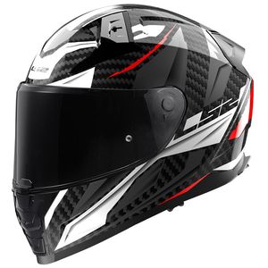 Casco Integrale Ls2 Vector II Carbonio Nero Bianco Rosso M per Moto - Product Image 1