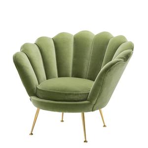 Café moderne Pieds En Métal Doré Unique velours Tissu sedie Rembourrage Fauteuil Salon meubles En Forme de Coquille Chaise - Product Image 4