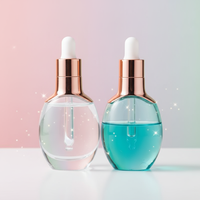 Bouteilles d'emballage cosmétique en verre plat transparent imprimé sérigraphié de luxe en gros, 15ml, 30ml, 50ml, pour diffuseur à bâtonnets et compte-gouttes