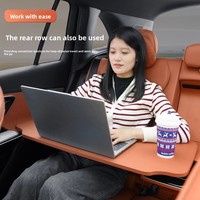 Table pliante pour voiture, petite table pour sièges conducteur et passager, support/bureau multifonctionnel pour repas et ordinateur/portable 36,7x37,8x36,7CM