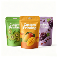 Sachets personnalisés imprimés en gros de fruits secs tropicaux en tranches, assortiment individuel, avec fermeture éclair personnalisable pour fruits secs et noix