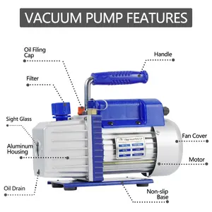 P pbautos 3.5cfm conjunto para reparo de ar, para ar condicionado 3.5cfm, bomba à vácuo e 2 maneiras, medidor de vácuo