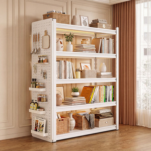 Estantería Three Arrows de 5 niveles, blanca, con panel trasero, para uso en el hogar, sala de estar o dormitorio. - Product Image 1