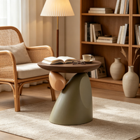 Table basse sculpturale en résine Wabi-Sabi avec un design de forme organique moderne pour la décoration de la chambre et de l'appartement