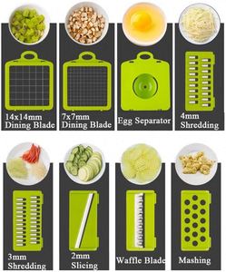 Hot Selling Smart <b>Kitchen</b> <b>Gadgets</b> Manual Madoline 12 in 1 Food Chopper Online Multi Functional Vegetable Cutter Slicer - Product Image 4