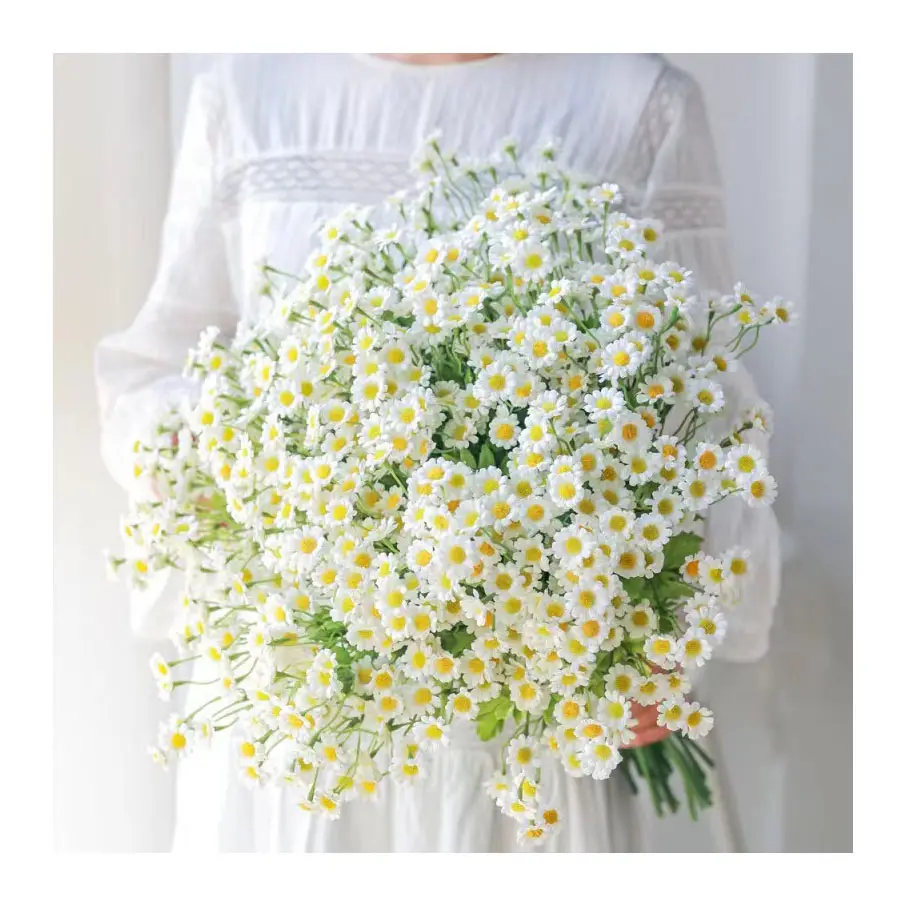 Lusia फूल घर शादी सजावटी के लिए कृत्रिम एकल शाखा डेज़ी फूल फूल शादी centerpie