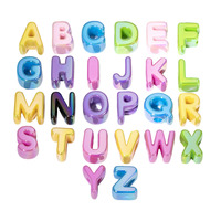 Perles Alphabet en Acrylique Plaqué UV Multicolores à Grand Trou (A-Z) pour la Fabrication de Bijoux et Porte-clés DIY - Vente en Gros