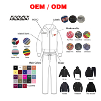 Ensemble de survêtement OEM en coton molletonné avec impression 3D en relief, coupe brute, comprenant un pantalon de survêtement à capuche et un sweat à capuche, style streetwear