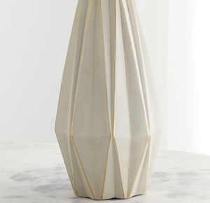 Lampe de table design en céramique blanche avec abat-jour en forme de tambour blanc pour la maison - Product Image 2