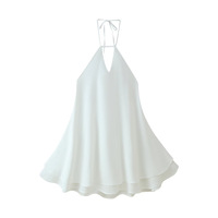 Robe d'été vintage pour femmes 2025 Nouvelle mode Col halter Dos nu Robe courte sexy pour les vacances pour le printemps automne
