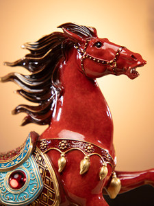 Cheval du Zodiaque en Laiton, Nouveau Style Chinois, Artisanat en Laiton, Décoration d'Intérieur, Artisanat Métallique - Product Image 4