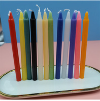 12 pièces/boîte Bougies à longue tige semi-artisanales colorées pour l'éclairage domestique, les dîners aux chandelles, les restaurants occidentaux et les situations d'urgence