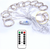 Guirlande lumineuse LED Greenlantern pour fenêtre, 2m, IP44, 8 modèles, pour jardin, USB, décoration de Noël et de fêtes