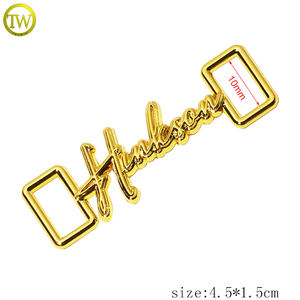 사용자 정의 중공 편지 로고 버클 신발 끈 조정 가능한 금 태그 아연 합금 신발 하드웨어 금속 트라이 글라이드 버클 수영복 - Product Image 2