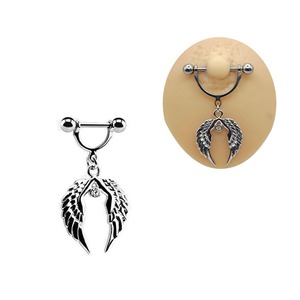 Joyería para Pezones con Diseño de <span class=keywords><strong>Alas</strong></span> 2026, Anillos para Pezones de Acero Inoxidable, <span class=keywords><strong>Piercing</strong></span>, Joyería Corporal de Moda para Mujeres y Hombres - Product Image 1