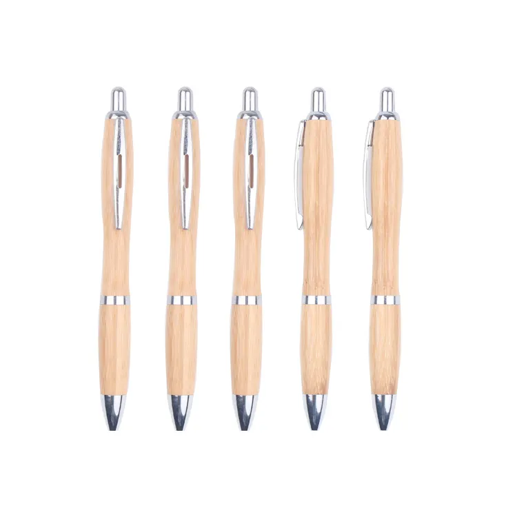 Recycled Personalized Wood Engraving Thick Pen With High Quality Printed Custom Logo Eco-friendly Bamboo Supplier Ball Ballpoint