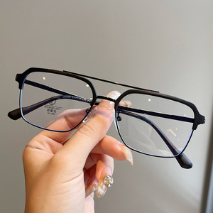 Lunettes de vue demi-cerclées rectangulaires pour hommes Qianai, verres anti-lumière bleue, P2-23045 - Product Image 5