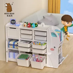 Grande capacité 1 quantité minimale de commande éléphant forme jouet étagère stockage livre étagères organisateur enfants armoires support de rangement en plastique enfants Cabine