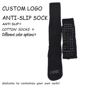 Bán Buôn Khiêu Vũ Màu Đen Ba Lê Phòng Tập Thể Dục Yoga Thể Thao Vớ Non-Slip Grip Logo Thêu Vớ Grip Chống Trượt Vớ - Product Image 3