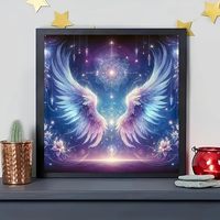 Kit de peinture sur toile DIY Songwoo Ailes d'ange magiques bleu violet Mandala étoile Fleur Peinture par numéros
