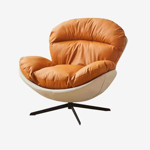 Silla giratoria 360 moderna de cuero sintético con patas de Metal asientos suaves para sala de estar comedor dormitorio hogar Hotel uso - Product Image 5