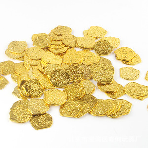 Accesorios de Fiesta con Temática de Aventuras de Plástico, Monedas Pirata de Dublón Español, Cofre del Tesoro para la Diversión de los Niños - Diwali y Día de San Valentín - Product Image 1