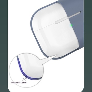 Vente en gros d'usine pour étui de protection d'écouteurs Pro 3 en silicone liquide avec surface givrée et couleur unie - Product Image 4