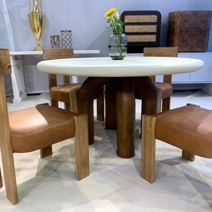 Nouvelle innovation : table de salle à manger avec plateau en ciment et pieds en fibre de verre, décoration pour banquet - Product Image 3